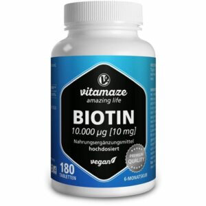 BIOTIN 10 mg hochdosiert vegan Tabletten 180 St.