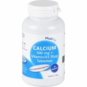 CALCIUM 500 mg+Vitamin D3 10 μg Tabletten MediFit 90 St.