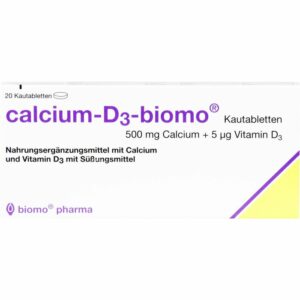 CALCIUM-D3-biomo Kautabletten 500+D 20 St.