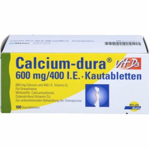 CALCIUM DURA Vit D3 600 mg/400 I.E. Kautabletten 100 St.
