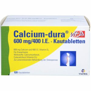 CALCIUM DURA Vit D3 600 mg/400 I.E. Kautabletten 120 St.