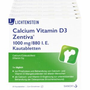 CALCIUM VITAMIN D3 Zentiva 1000 mg/880 I.E. Kautab 100 St.