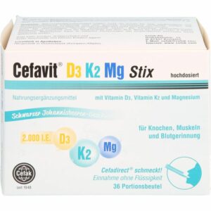 CEFAVIT D3 K2 Mg 2.000 I.E. Stix Granulat 36 St.