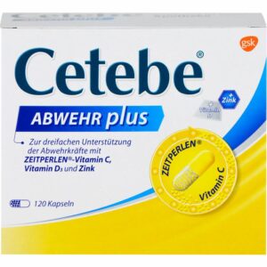 CETEBE ABWEHR plus Vitamin C+Vitamin D3+Zink Kaps. 120 St.