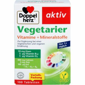 DOPPELHERZ Vegetarier Vitamine+Mineralstoffe aktiv 100 St.