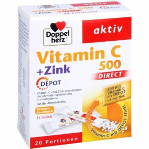 DOPPELHERZ Vitamin C 500+Zink Depot DIRECT Pellets 20 St.