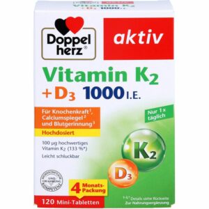 DOPPELHERZ Vitamin K2+D3 1000 I.E. Tabletten 120 St.