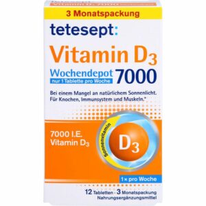 TETESEPT Vitamin D3 7.000 Wochendepot Filmtabl. 12 St.