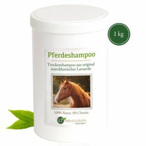 Trockenshampoo für Pferde - mit original marokkanischer Lavaerde | Vegan und Bio | zur chemiefreien Fellpflege | 1 kg