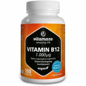 VITAMIN B12 1000 μg hochdosiert vegan Tabletten 180 St.