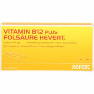 VITAMIN B12 PLUS Folsäure Hevert a 2 ml Ampullen 10 St.